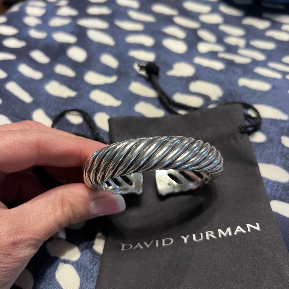 David Yurman cuff silver and gold bracelet